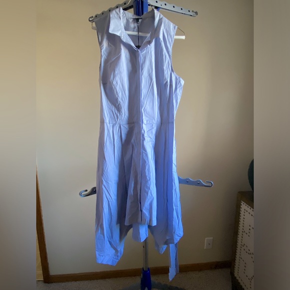 NWT Who What Wear blue & white vertical stripe dress - Picture 1 of 12